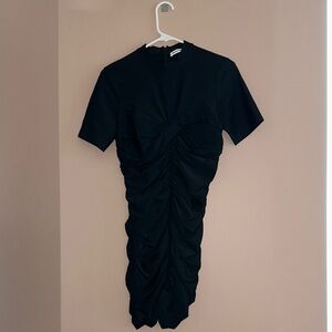 Alexander Wang Elegant Black Gathered Mini Dress